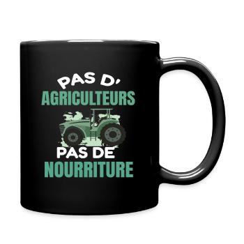 T shirt agriculteur humour tracteur cadeau. - Mug uni - noir - Droite