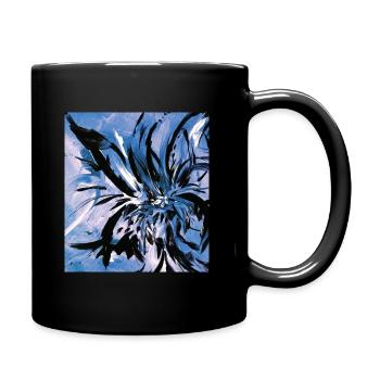 Fleur bleue - Mug uni - noir - Droite