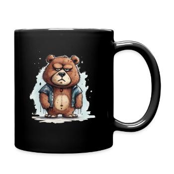 Grumpy Teddy - Full Colour Mug - black - Right