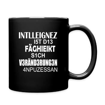 Wortspiel Intelligenz Veränderung Fähigkeit - Tasse einfarbig - Schwarz - Rechts