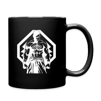 Tribal Boxer / Fighter Logo Tattoo Design - Mug uni - noir - Droite