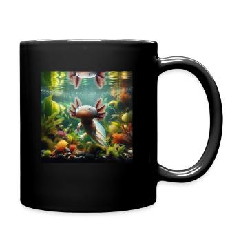 Mexican Salamander Axolotl by Angelical Art - Full Colour Mug - black - Right