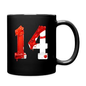 NON. 14 NUMÉRO 14 ROUGE BLANC 14E ANNIVERSAIRE - Mug uni - noir - Droite