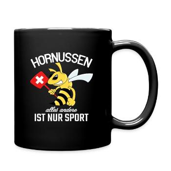 Hornussen alles andere ist nur Sport - Tasse einfarbig - Schwarz - Rechts