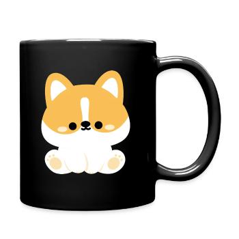 Chien corgi mignon - Mug uni - noir - Droite