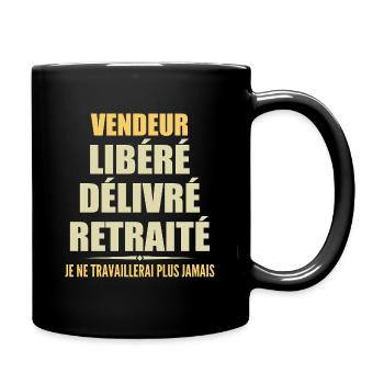 Vendeur célèbre sa retraite avec humour cadeau - Mug uni - noir - Droite