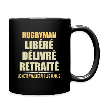 Rugby player celebrates his retirement with humor gift - Full Colour Mug - black - Right