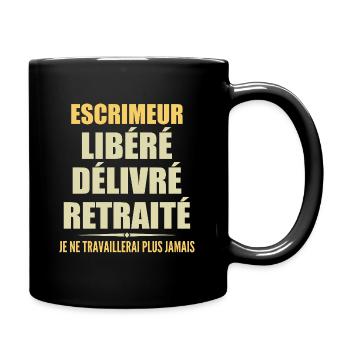Fencer celebrates his retirement with humor gift - Full Colour Mug - black - Right