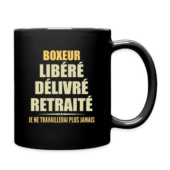Boxer celebrates his retirement with humor gift - Full Colour Mug - black - Right