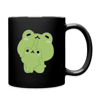 Frosch-Pärchen - Tasse einfarbig - Schwarz - Rechts