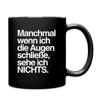 Satire Augen zu Kollektion - Tasse einfarbig - Schwarz - Rechts