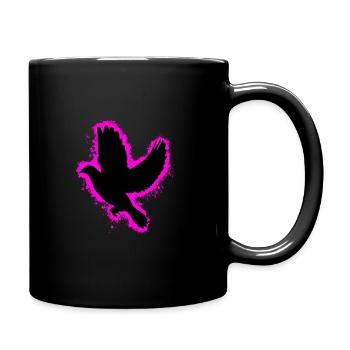 Silhouette silhouette pink and black outline - Full Colour Mug - black - Right