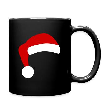 Nikolaus Weihnachtsmann Zipfel Mütze Santa - Tasse einfarbig - Schwarz - Rechts