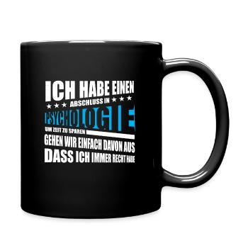 PSYCHOLOGIE Étudiant diplôme sort drôle - Mug uni - noir - Droite