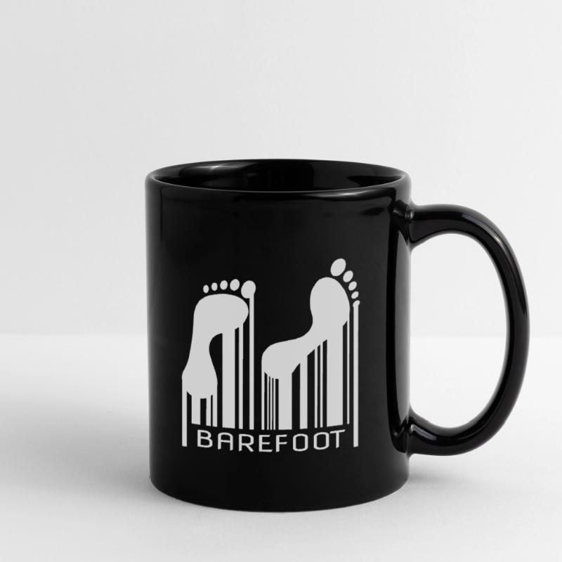 Barefoot Barcode Barfuss Strichcode Code Tasse einfarbig