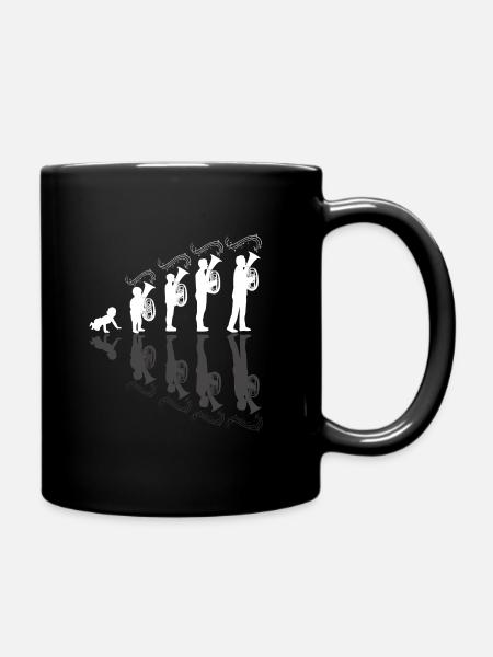 Tenorhorn Geschenk - Tenorhornist Evolution - Tasse einfarbig - Schwarz