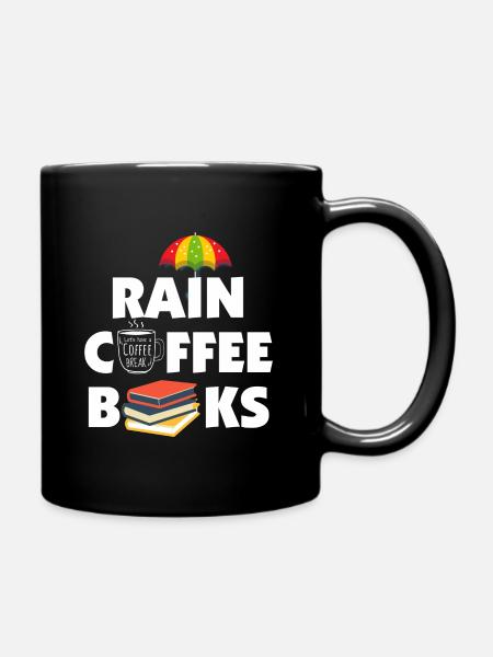 Rain Coffee Books - Tasse einfarbig - Schwarz