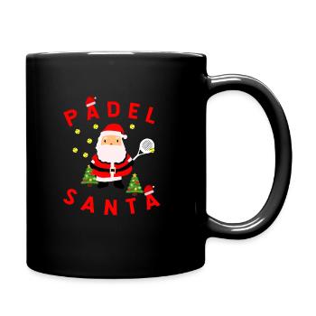 Padel Tennis Weihnachtsmann - Tasse einfarbig - Schwarz - Rechts