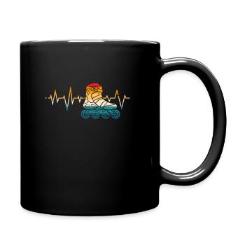 Roller Patinage, patin à roulettes, filles, enfants - Mug uni - noir - Droite