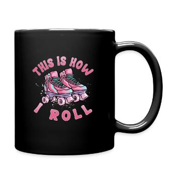 Roller Patinage, patin à roulettes, filles, enfants - Mug uni - noir - Droite