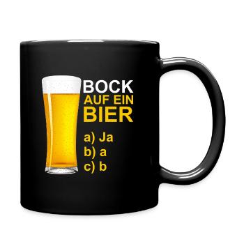 Bock auf ein Bier, Apres Ski, lustige Sprüche - Tasse einfarbig - Schwarz - Rechts