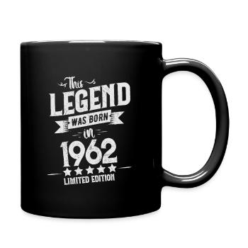 60. Geburtstag Geschenk, Jahrgang 1962, Retro - Tasse einfarbig - Schwarz - Rechts