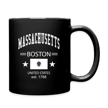 Massachusetts - Full Colour Mug - black - Right