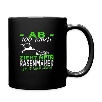 Rasen mähen - Rasenpflege- Gärtner - Platzwart - Tasse einfarbig - Schwarz - Rechts