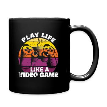 Play Life like a Video Game PC und Konsolengamer - Tasse einfarbig - Schwarz - Rechts