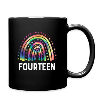 Tie Dye Rainbow Quatorze ans 14e anniversaire - Mug uni - noir - Droite