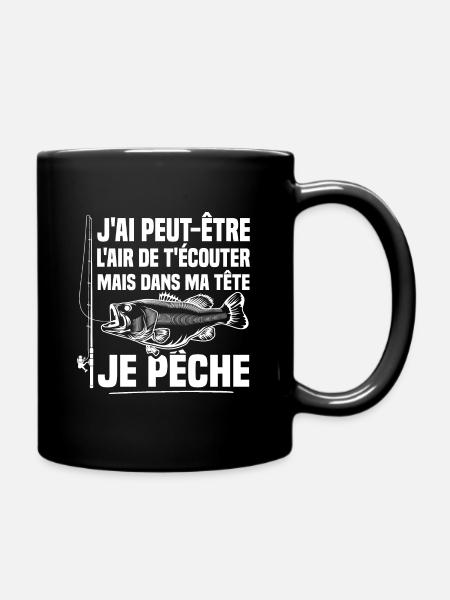 Dans ma tête je pêche / Pêcheur humour - Mug uni - noir