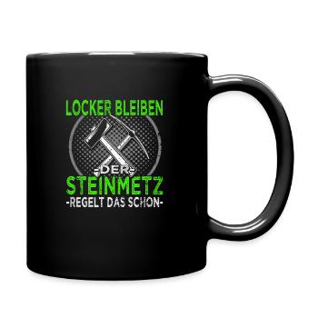 Steinmetz - Steinbearbeitung - Bildhauer - Tasse einfarbig - Schwarz - Rechts