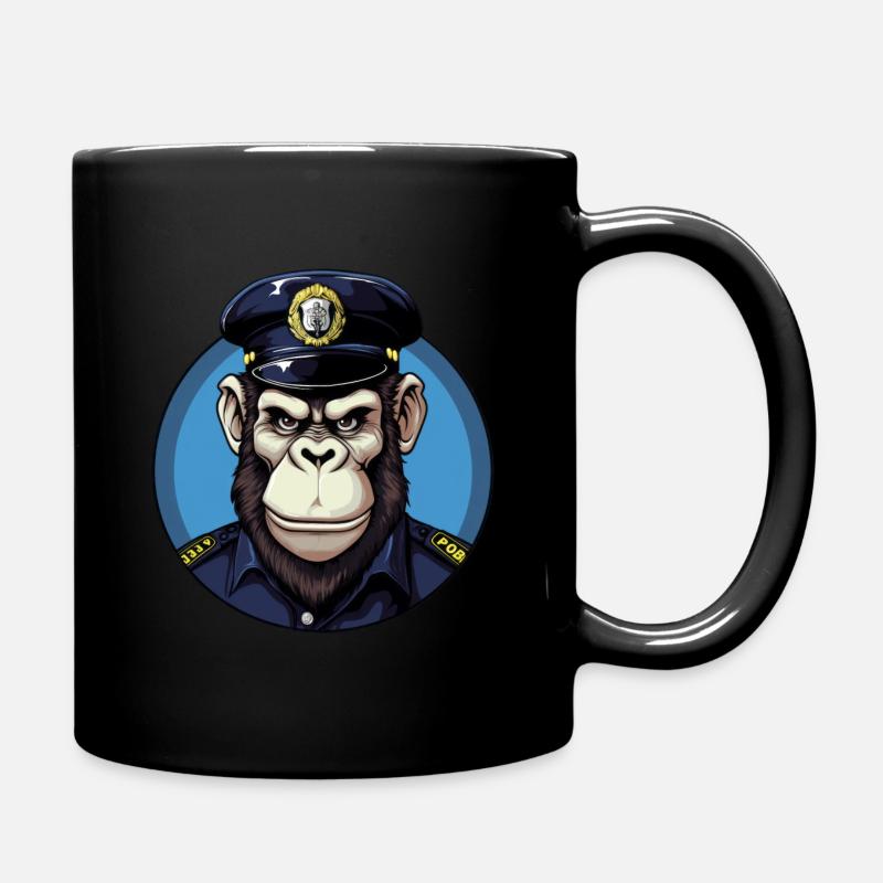 Policier singe - Mug uni - noir