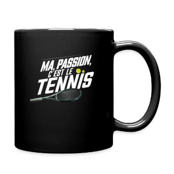 Ma passion c'est le tennis - Mug uni - noir - Droite
