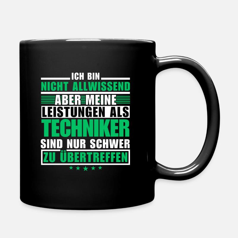 Unübertroffene Leistung als Techniker - Tasse einfarbig - Schwarz