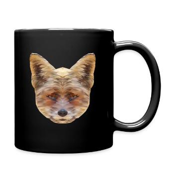 Fuchs Polygon - Tasse einfarbig - Schwarz - Rechts