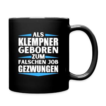 Plumber landed in the wrong job - Full Colour Mug - black - Right