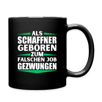 Conductor landed in the wrong job - Full Colour Mug - black - Right