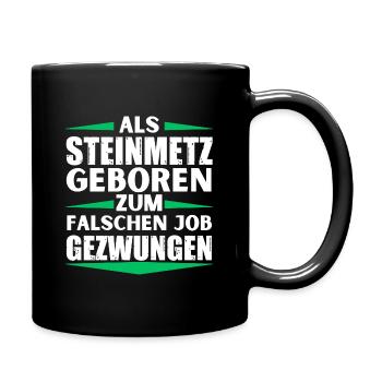 Stonemason landed in the wrong job - Full Colour Mug - black - Right