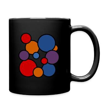 Bunte Kreise - Colored Circles - Tasse einfarbig - Schwarz - Rechts