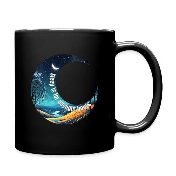 Nacht Schlaf - Tasse einfarbig - Schwarz - Rechts