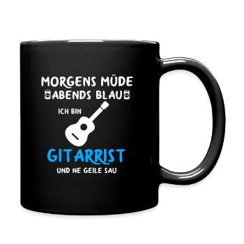 Gitarre Spruch Band Musikinstrument E-Gitarre - Tasse einfarbig - Schwarz - Rechts