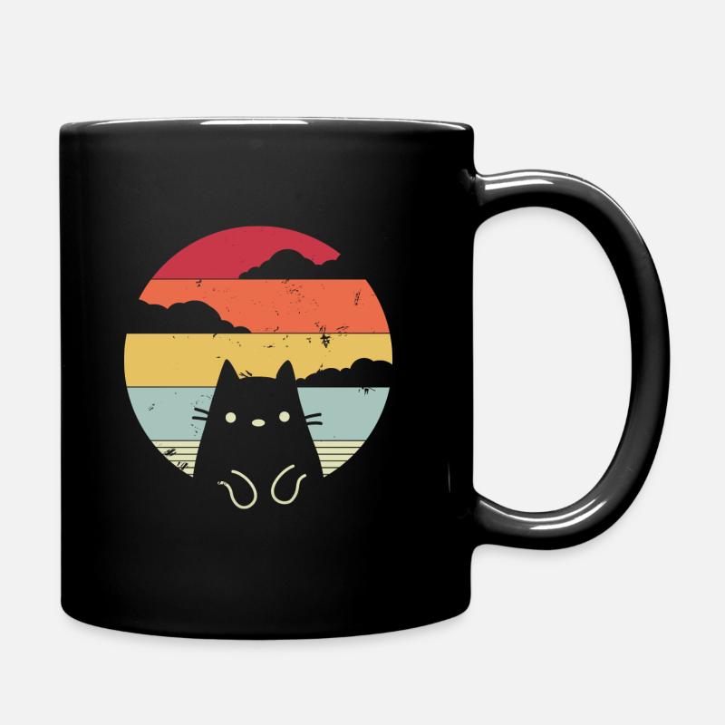 Chat design rétro vintage - Mug uni - noir