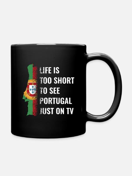 Portugal drapeau pays contour utilisé look Algarve - Mug uni - noir