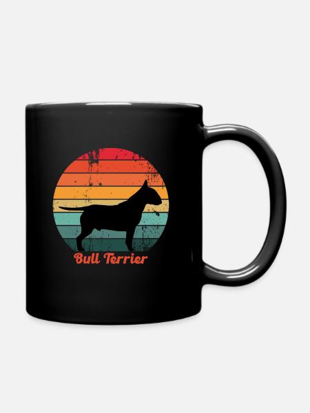 Retro Bull Terrier - Full Colour Mug - black