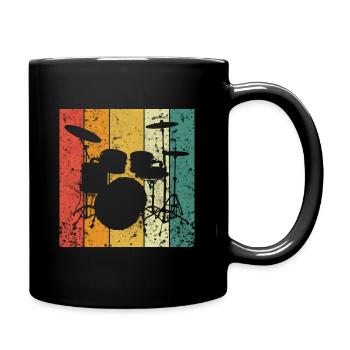 Drums Retro - Tasse einfarbig - Schwarz - Rechts
