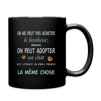 Adopte un chat. Les chats - Mug uni - noir - Droite