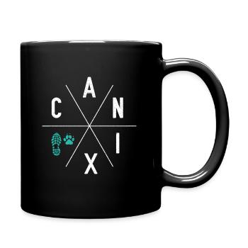 Canicross Geländelauf mit Hund Canicross Lauf - Tasse einfarbig - Schwarz - Rechts