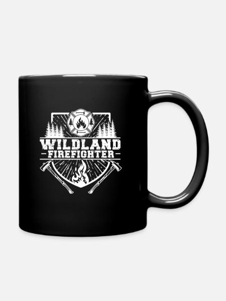 Wildland Firefighter Forest Fire Brigade - Full Colour Mug - black