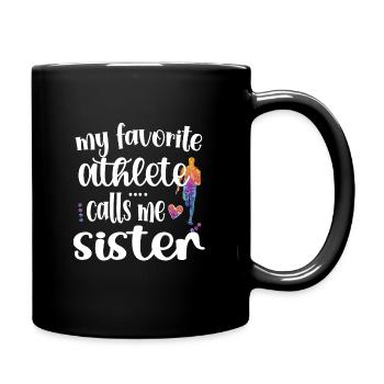 Leichtathletik-Schwester Leichtathleten Schwester - Tasse einfarbig - Schwarz - Rechts